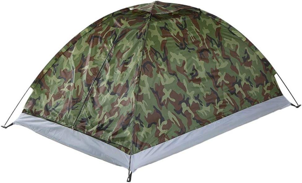 Amazon キャンプテント ハイキングテント 1～2人用 単層 アウトドア ポータブル カモフラージュ 防水テント キャリーバッグ付き