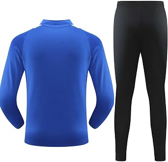 Kids Sports Clothing Sets Boys Long Sleeve Football Soccer Tracksuit Set Training Suits Jersey Kit Blue