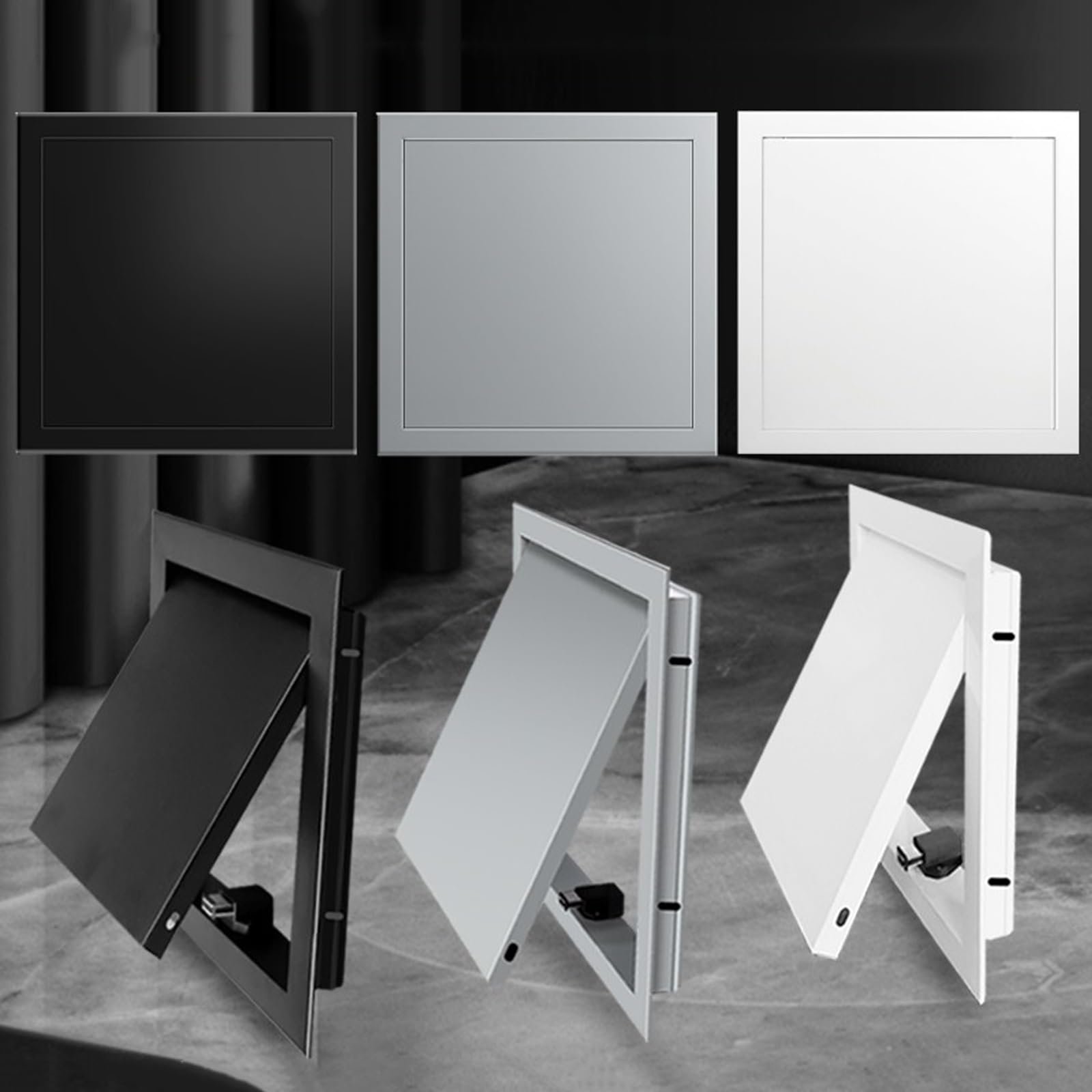 Aluminiowy panel dostępu do płyt kartonowo-gipsowych / sufitowych, 25 x 30 cm, czarny właz inspekcyjny, bezpieczny łatwy dostęp do drzwi do renowacji i konserwacji domu