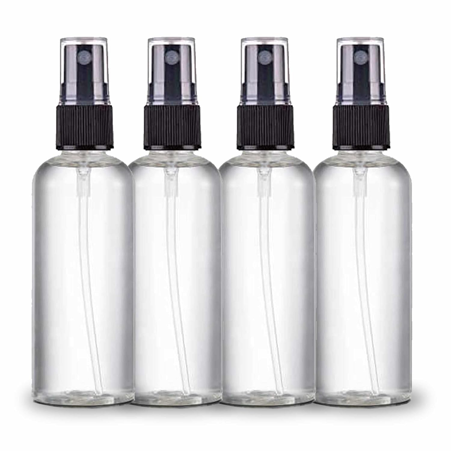 Halin Spray Bottles 50ml Clear Empty Fine Mist Plastic Mini Travel Bottle Set, Small Refillable Liquid Containers (50ml Pack of 4)-image-5