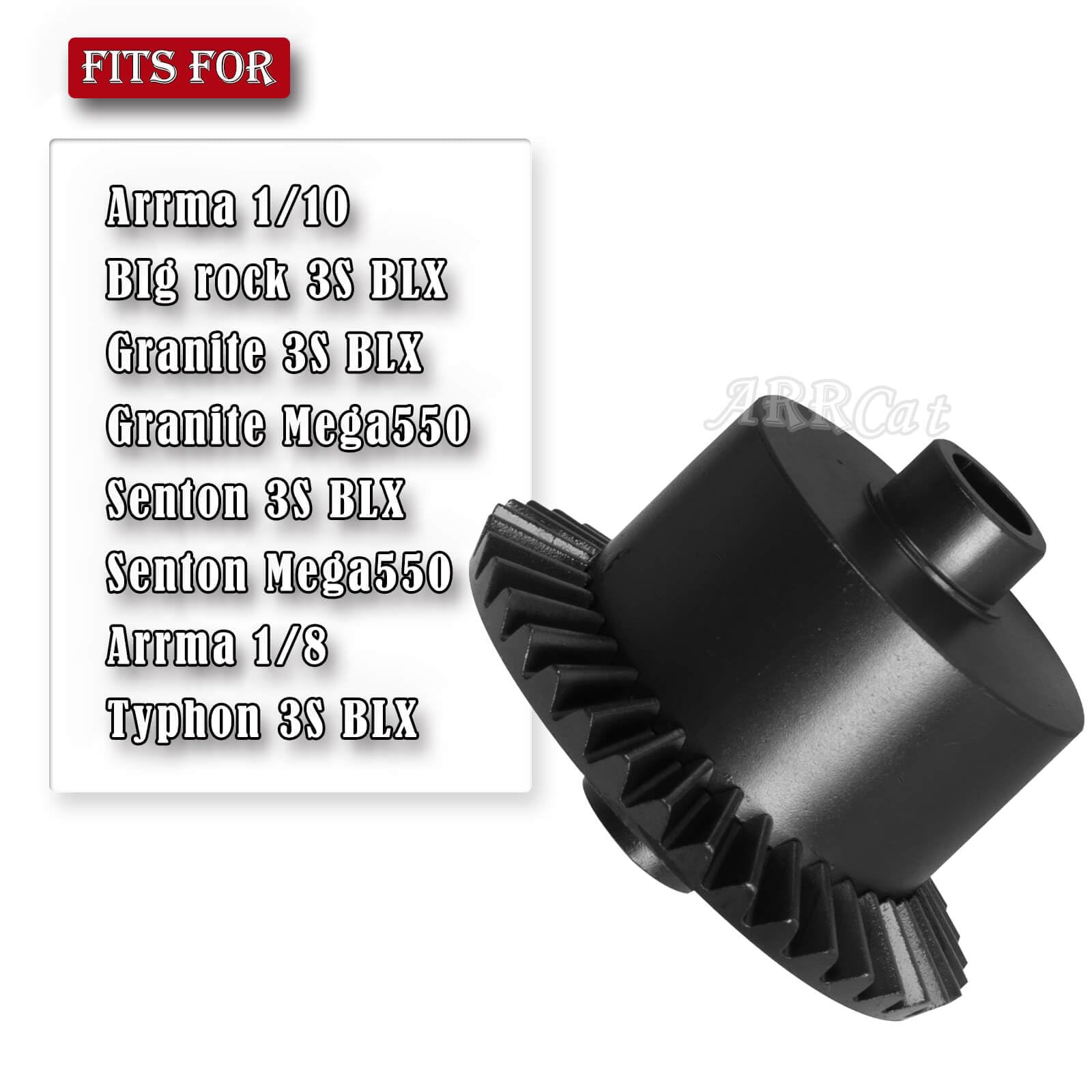 Differential & 13T Main Gear Upgrades Part for Arrma 1/10 Granite 3S BLX Senton 3S BLX Big Rock 3S BLX,ARRCat Steel #45 Differential & 13T Main Gear Set,Black