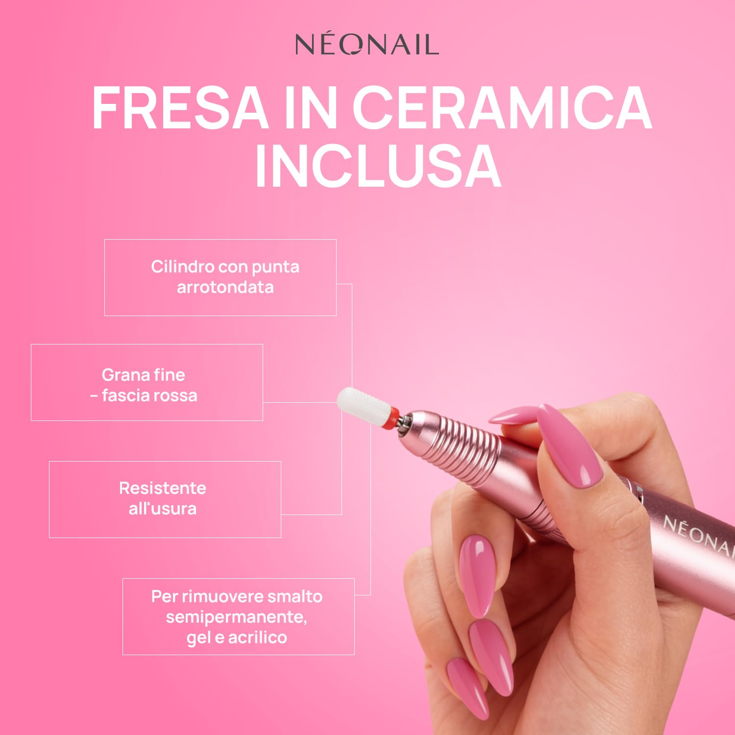 NÉONAIL Fresa Per Unghie - Mini USB Nail Drill 12 W - Lima Elettrica Per Unghie - Kit Unghie Gel - Pen Nail Drill - Kit Manicure Pedicure