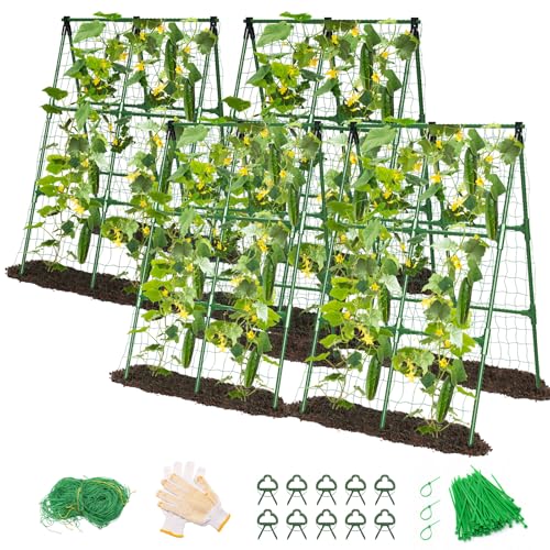 MYMULIKE 2 Pack Cucumber Trellis, Garden Trellis for...