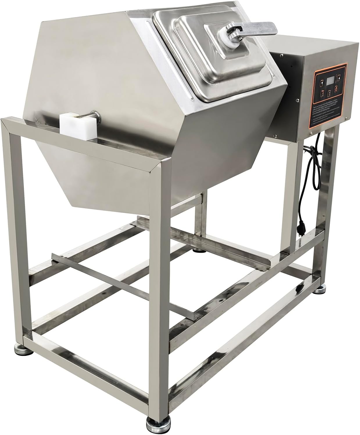 TECHTONGDA 110V Meat Tumbler Marinator - Marinate 82LB/70L Meat & Vegetable, Tumbler Marinating Machine w/Bidirectional Rotation & 0-99 Minutes Timing Range, Curing Machine for Jerky Sausage Bacon