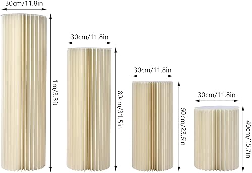 Miniatura 6 de 4 piezas de centro de mesa plegables de cartón, soporte cilíndrico para florero de flores, soportes de centro de mesa para decoración de ceremonias