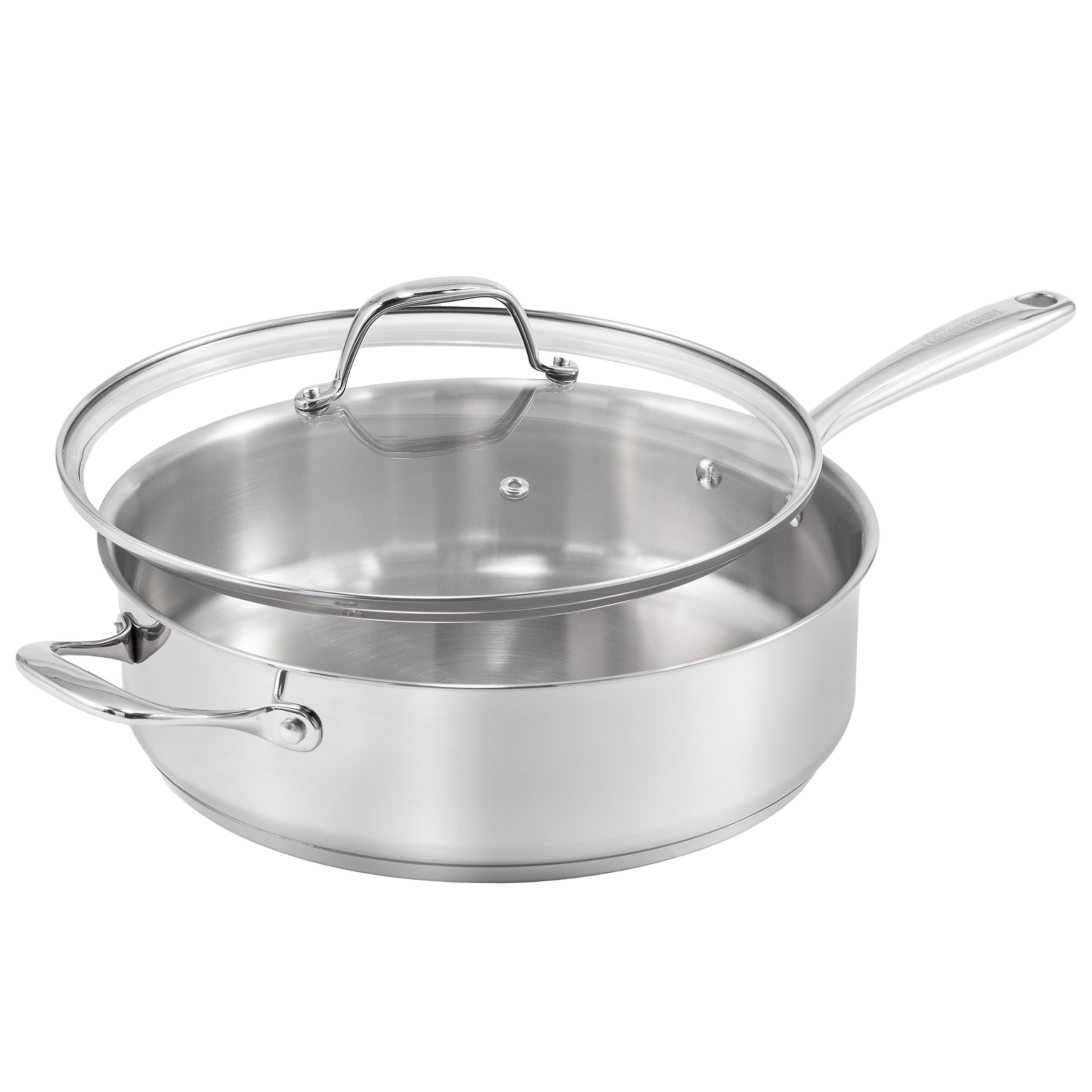 Guy Fieri's Flavortown5 Qt. Stainless Steel Sautepan with Lid - Premium Three-Layer Cookware, Oven-Safe up to 500F