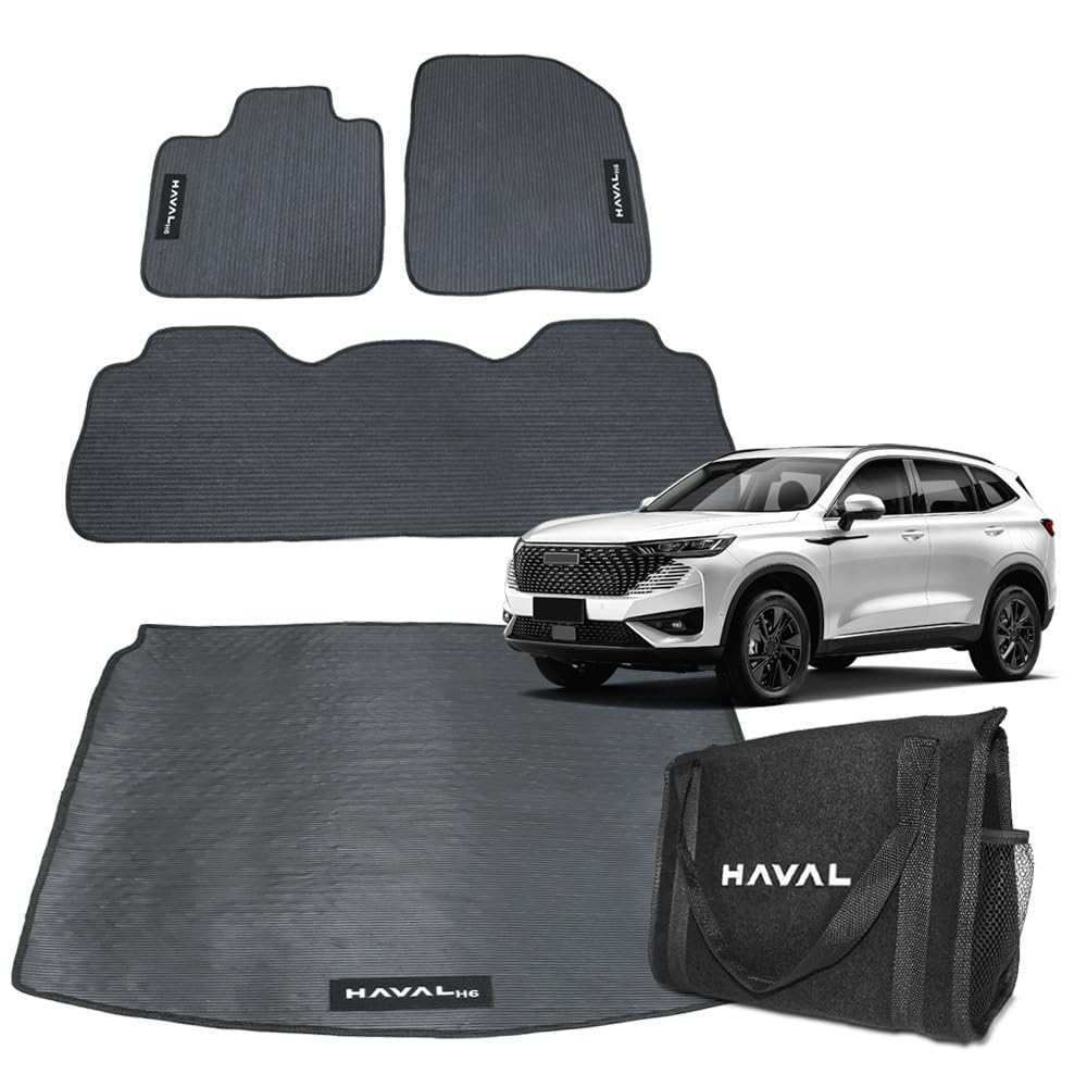 Tapete Automotivo Haval H6 2023 2024 2025 Borracha com Protetor Porta Malas e Bolsa