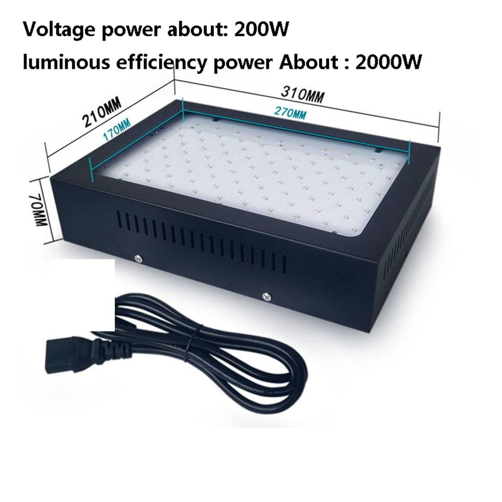 Lampa UV, 2000W 395nm 405nm Lampa utwardzająca UV LED Filament Ekspozycja do drukowania, utwardzanie atramentem Led, druku offsetowego, w sprayu(365nm)