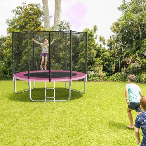 Image of AOTOB Trampoline with Net for Kids Outdoor 8 10 12 14 15FT ASTM 400LBS