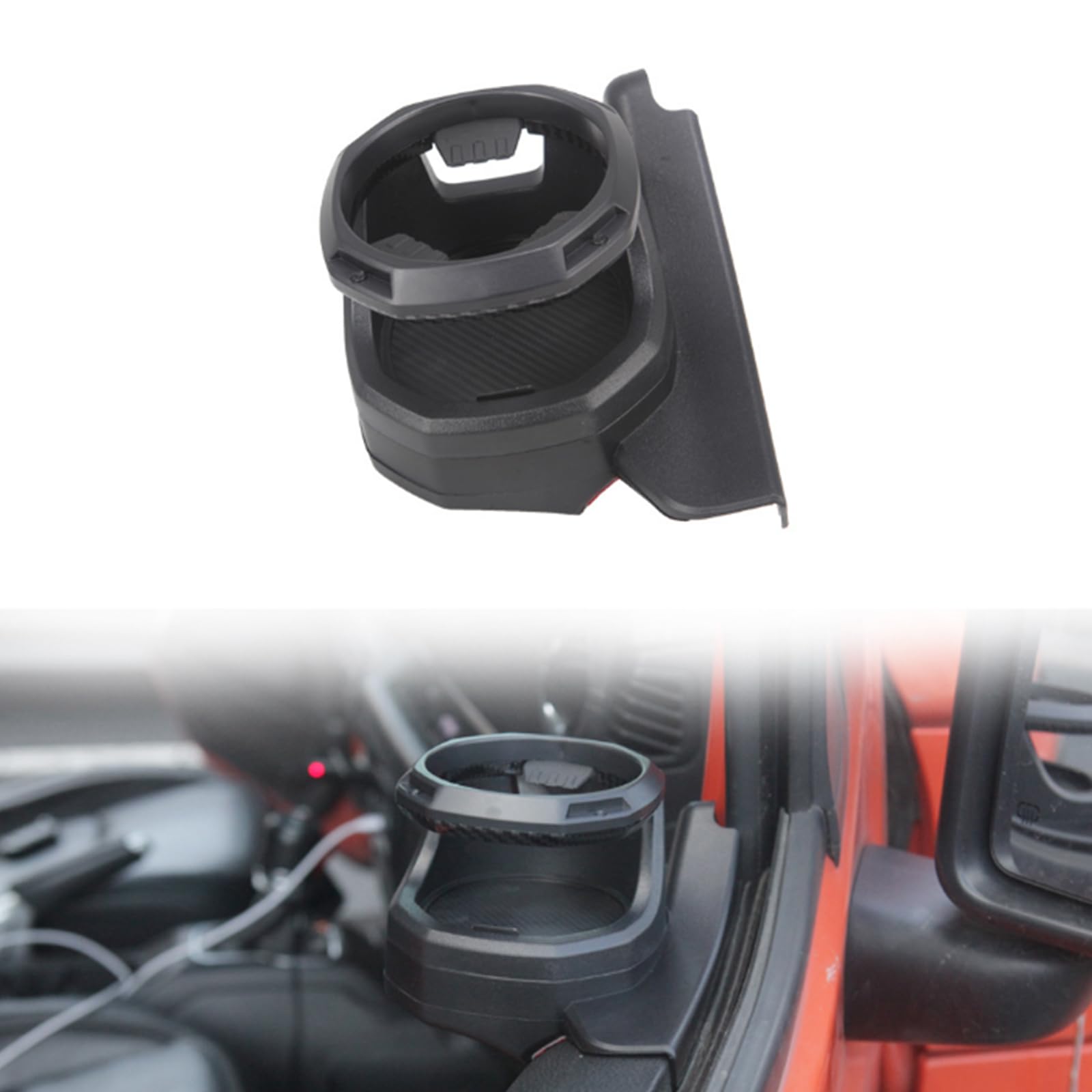 Window Cup Holder is Compatible with 2018-2024 Jeep Wrangler JL and Gladiator JT, Door Cup Holder and Drink Holder (Passenger Side), JLJT1823