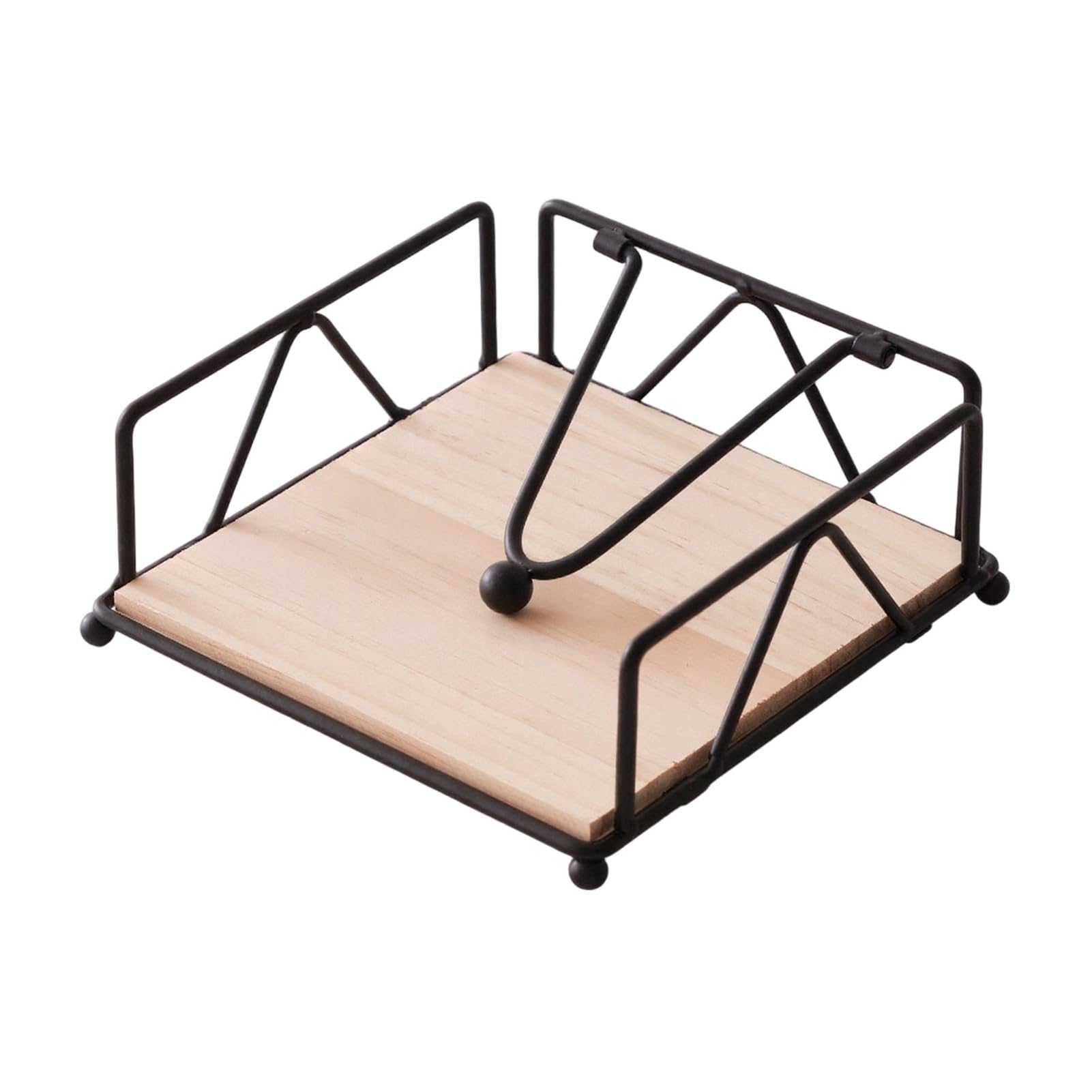 Glifora Napkin Holder for Table - Flat Napkin Dispenser with Weighted Arm, Square Cocktail Paper Holder for Kitchen, Dining Room and Restaurant Decor