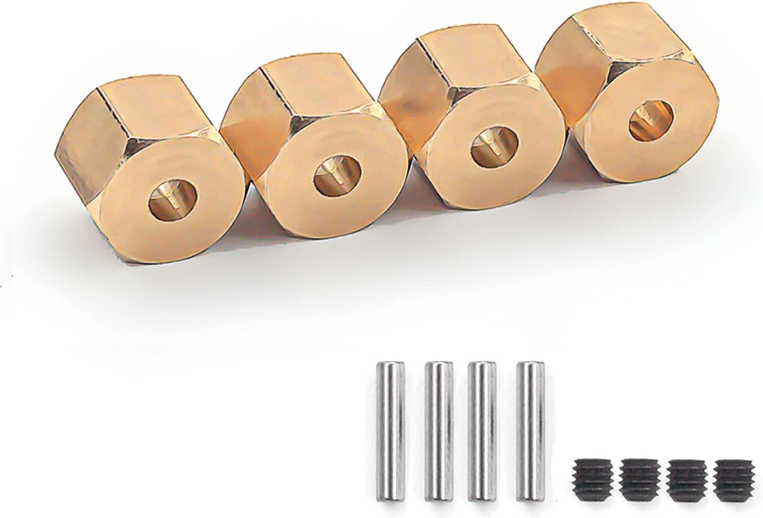 YUEWANCombiner,Wheel Hex Hub Brass Heavier 4PCS 9MM Replacement for 1/10 Axial SCX10 90046 RR10 RGT 86100 MST RC Car