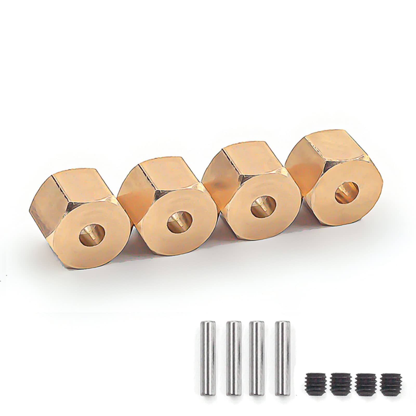 Combiner,GONEER Wheel Hex Hub Brass Heavier 4PCS 9MM Replacement for 1/10 Axial SCX10 90046 RR10 RGT 86100 MST RC Car