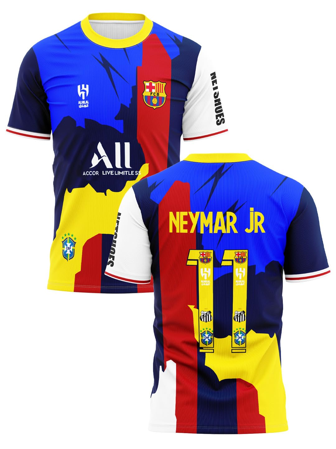 RockinRetailz Neymar Jerseys for Boys and Mens 2025-26 (N11 Fans Jersey Special Version)