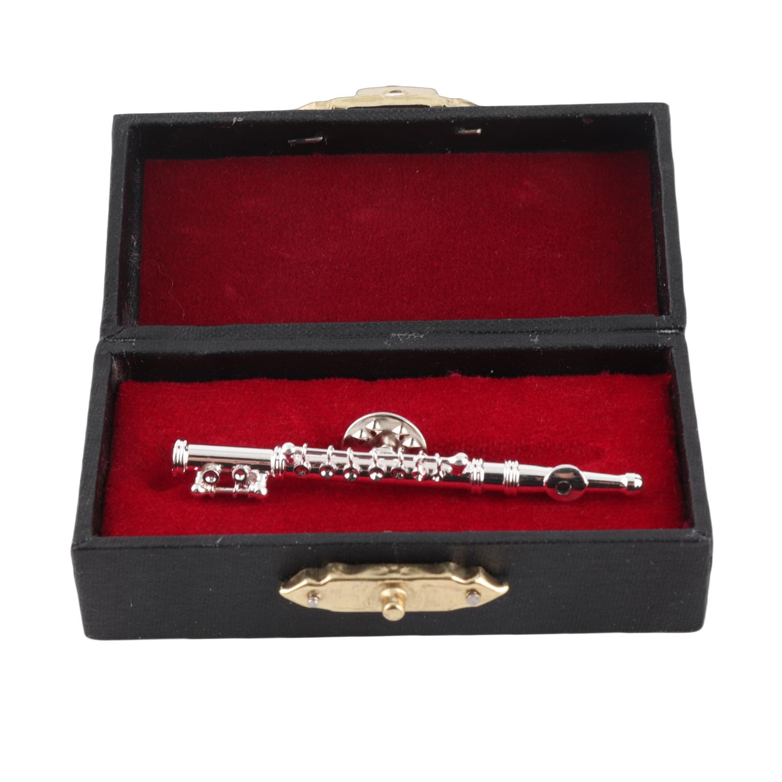 AMONIDA Broche, Broche Instrument de Musique en Forme de Flûte, pour Cadeau d'anniversaire(Argent)