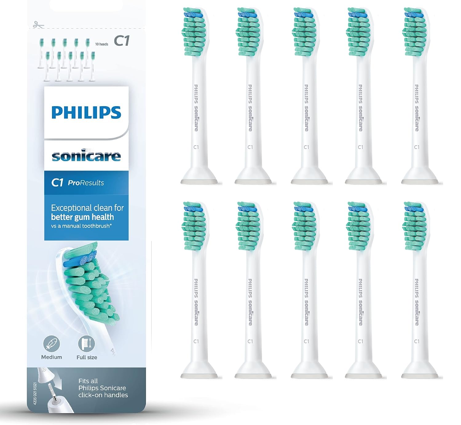 Philips Sonicare ProResults - Lot de 10 Têtes de Brosses à Dents Électriques Standard