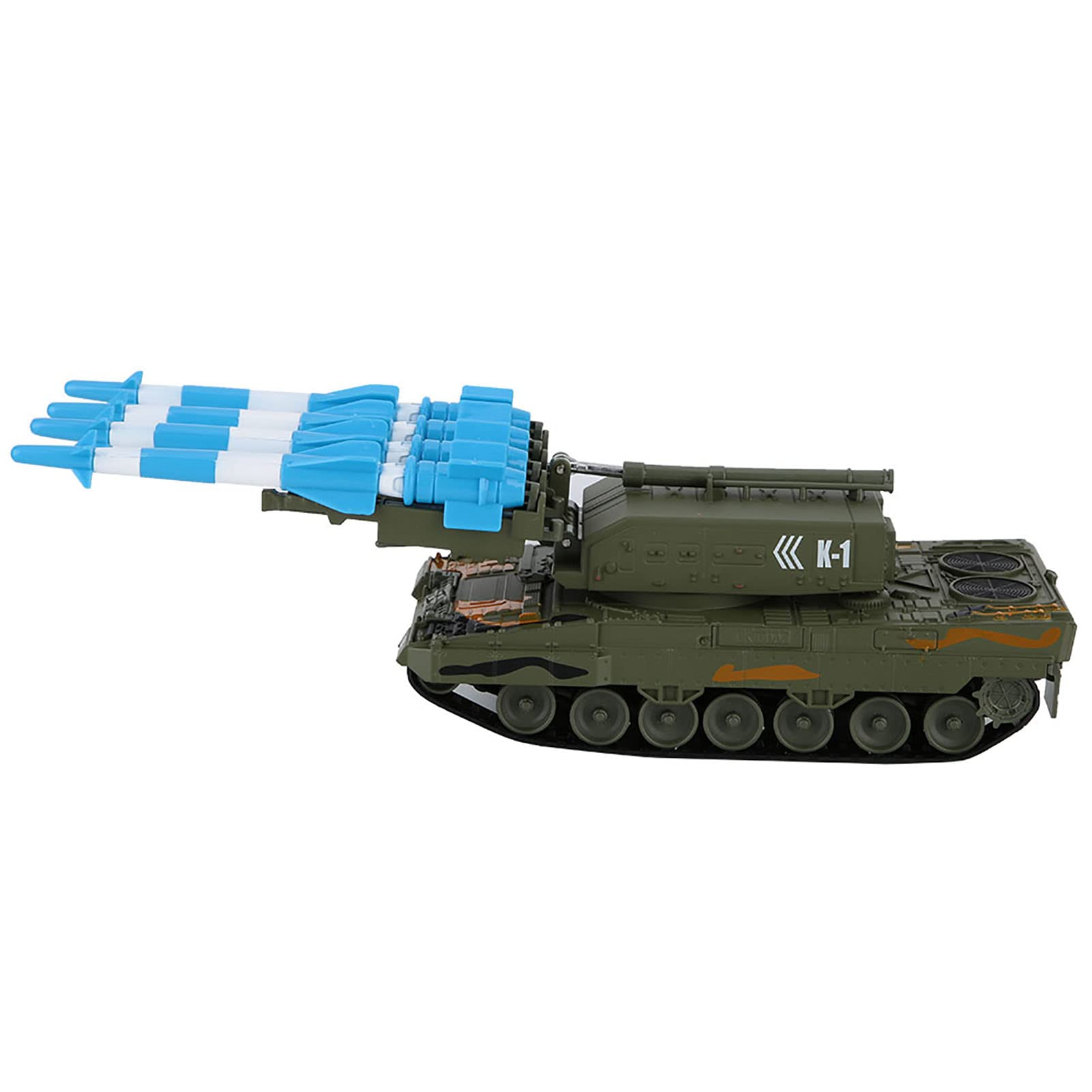 Spielzeugpanzer aus Militärlegierung mit Lenkraketenmodell für, Langlebiges Material, 360°-Drehung, 4 Raketen, Rückzugsfunktion, Wunderbares Kindergeschenk für Spielspaß