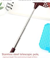 Vista 7 de Matamoscas telescópicos, matamoscas de acero inoxidable de silicona duradera, juego de matamoscas telescópico con mango de acero inoxidable