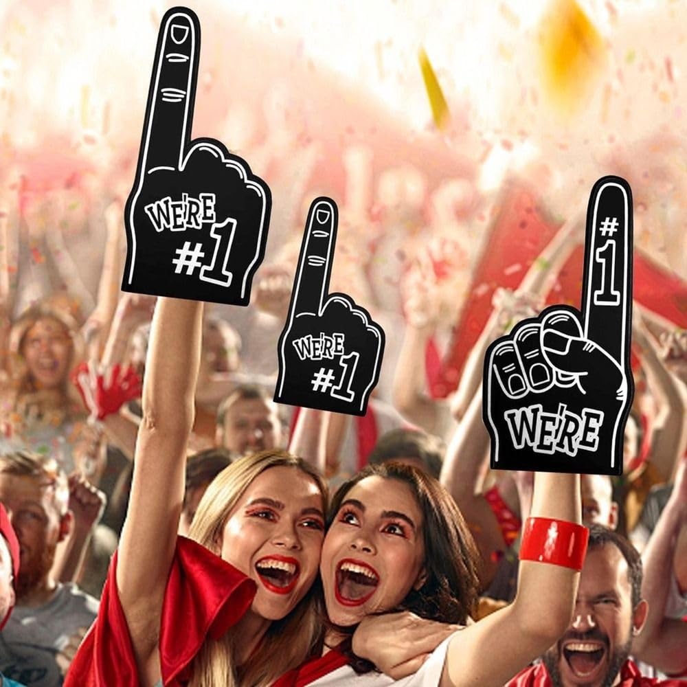 3 paia di guanti in schiuma for eventi tifosi con dita in giganti che ispirano grandi atmosfere Per Stadio Eventi Tifo Cheerleader(Red)