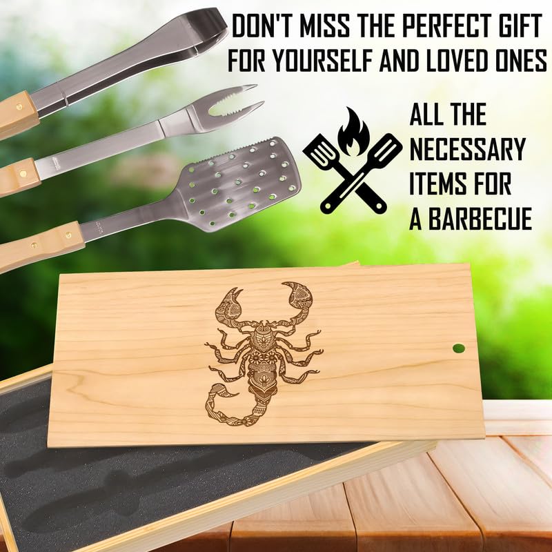 Set de herramientas para BBQ en acero inoxidable miniatura 2