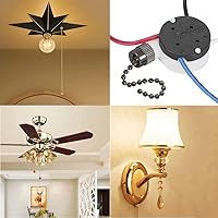 Vista 5 de Interruptor de ventilador de techo Zing Ear ZE-208s E89885 de 3 velocidades con 4 cables, interruptor de cadena de tracción, interruptor de luz