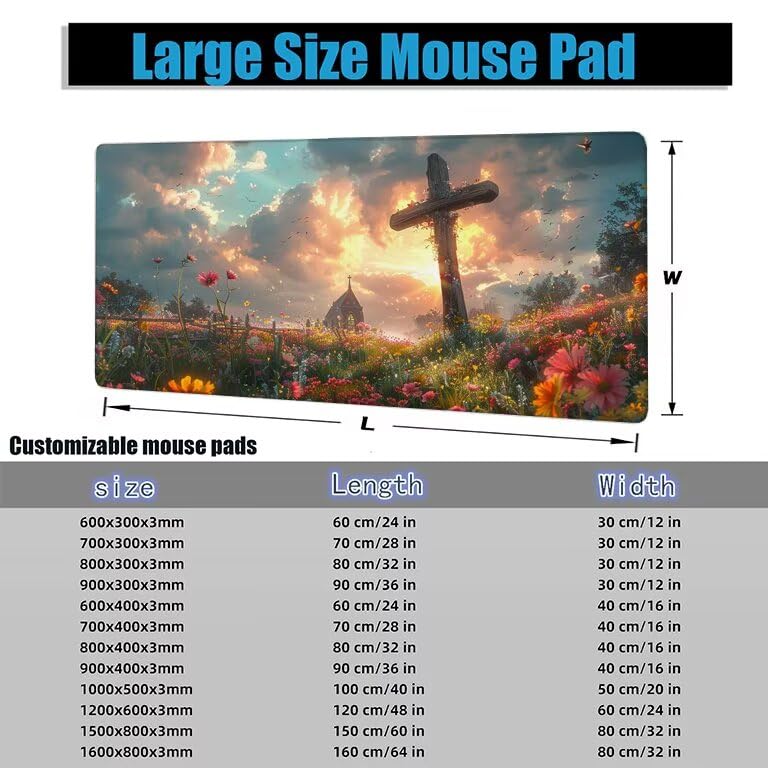 Tapis de souris paysage XL 1200x600mm imperméable pour bureau - 7