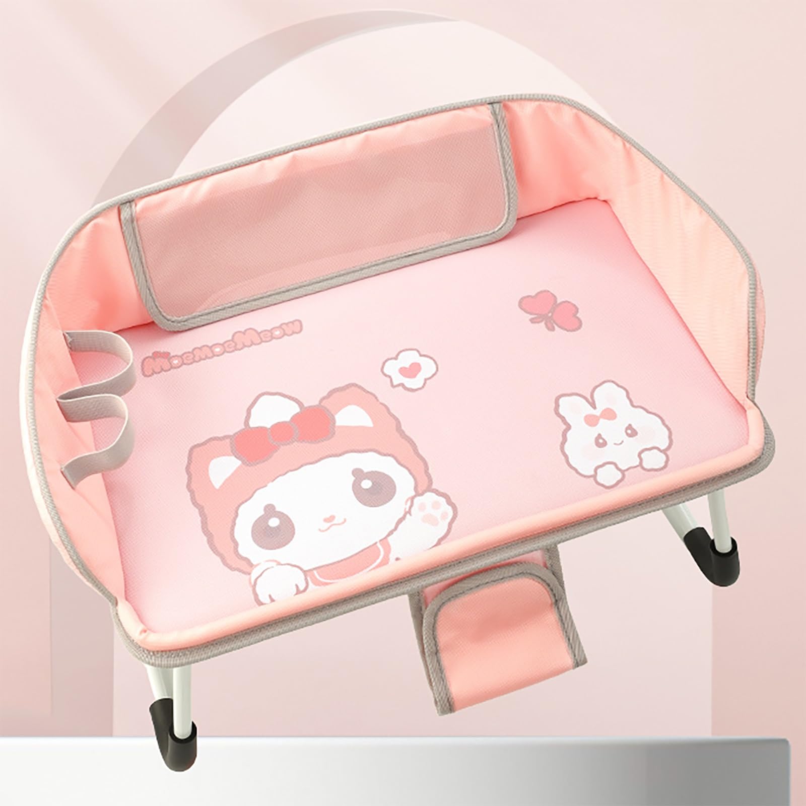 Organizer per seggiolino Auto con Spallacci Regolabili in Lunghezza, Auto Organizzatore Kick Mats Impermeabile Sedile Posteriore, Organizer per sedili Posteriori con(Pink)
