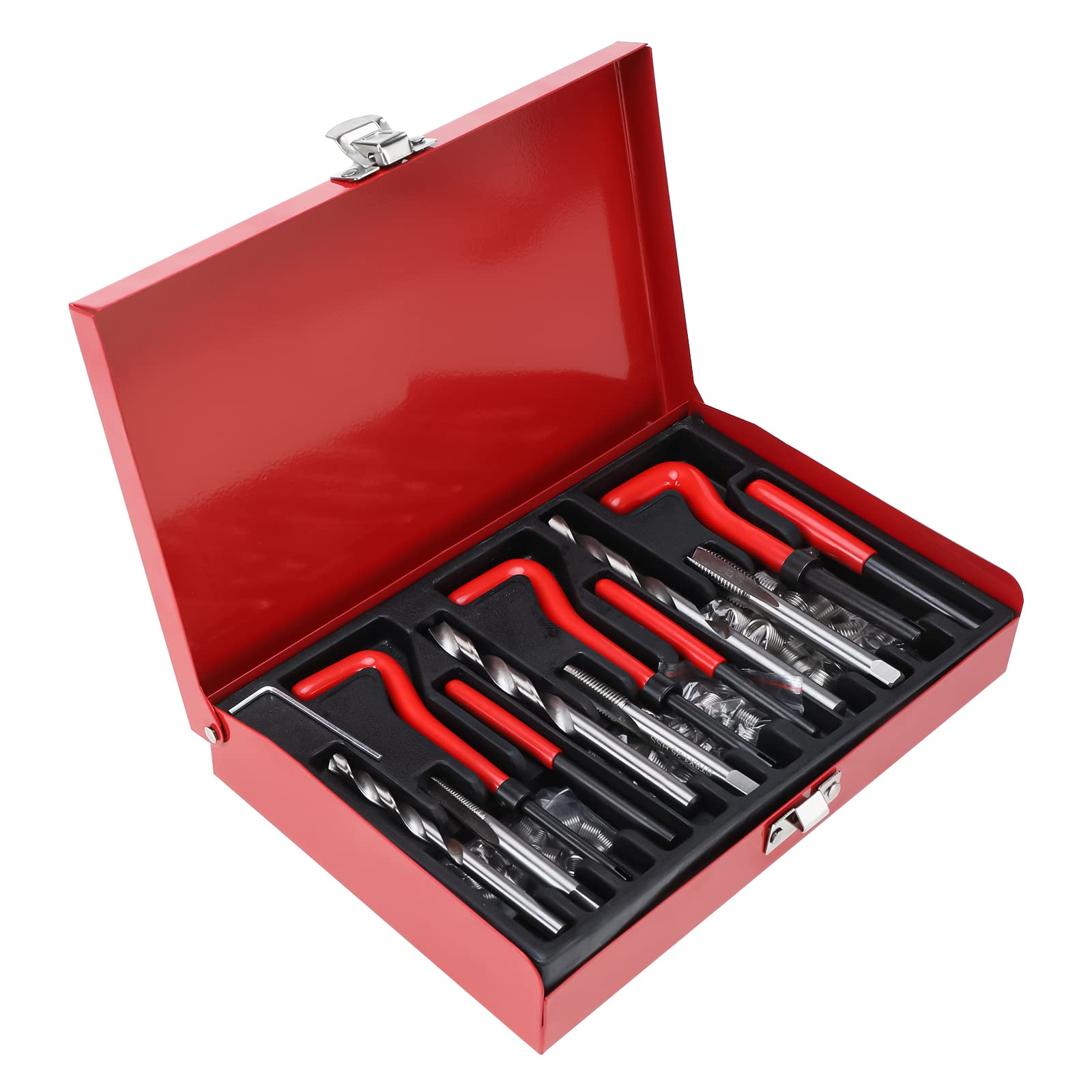 BOOMSTART Kit di riparazione filettature Helicoil 88 pezzi, inserti Helicoil M6 M8 M10, kit di riparazione filettature