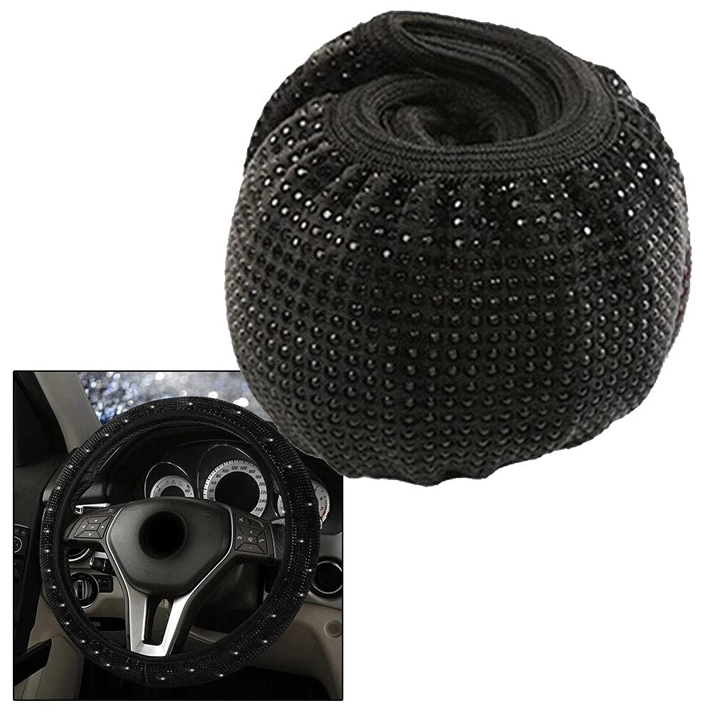 Coprivolante Auto JNNJ Con Strass - Morbida Pelle Viola, Universale 37-38 Cm, Antiscivolo, Per Donne