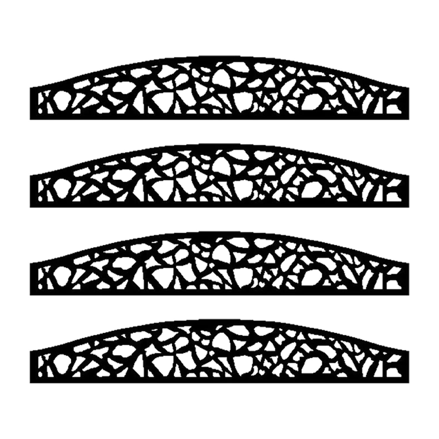 EasyComposite 2 x Composite Screen Trellis Topper - Decorative Lattice Panel for Outdoor Garden Fence - 1800mmx300mmx18mm (Pebble Curved, 4)