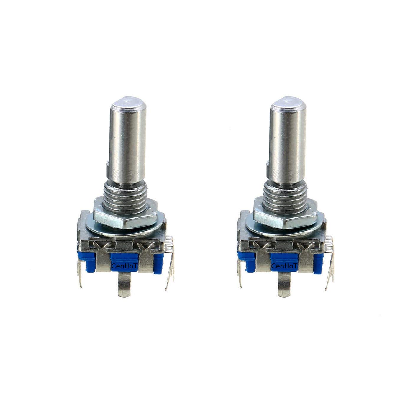 CentIoT - EC11 10K Rotary Encoder - 15mm Half handle - Digital Potentiometer Coding Volume Control - 5 Pin with switch