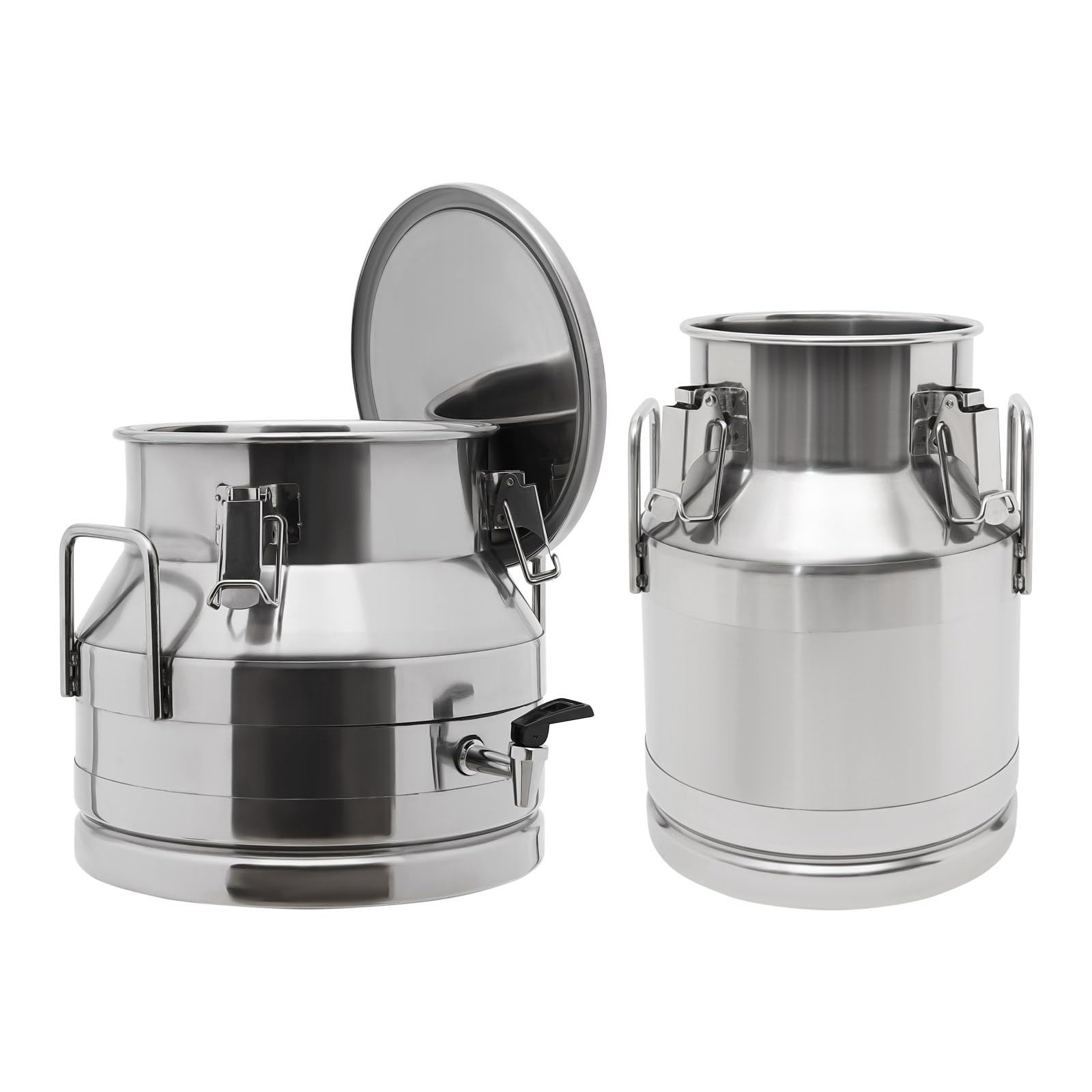 Milchkrug aus Edelstahl Milchkanne mit Deckel Auslaufsicherer Transportkanne Kaffeekanne Weinbehälter Edelstahlbehälter für Milch,Wein,Öl (10L)
