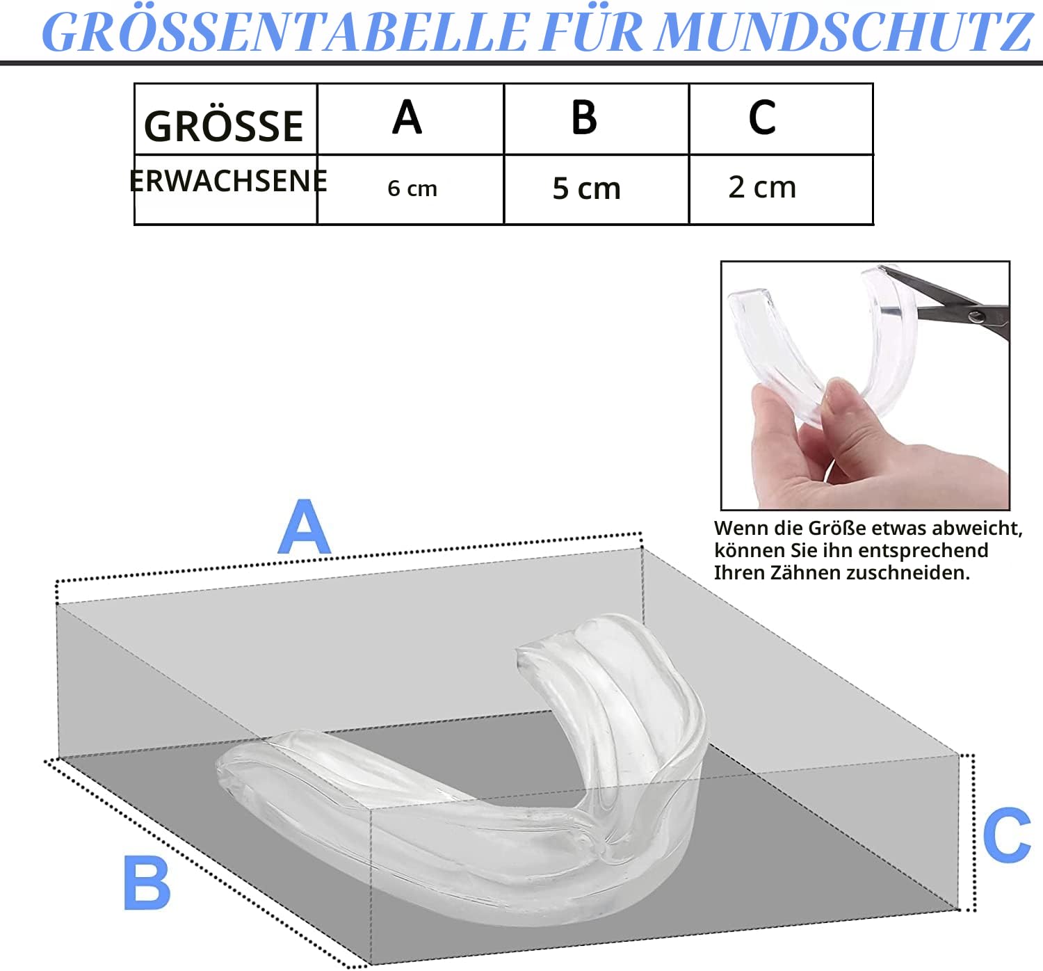 Mundschutz Gum Shield - Professioneller Mundschutz Slim Fit mit Tasche für Kontaktsport, Rugby, Kampfsport, Judo, Karate, Rugby, MMA, Boxen, Hockey, Fußball (Transparent, Erwachsene(+12))