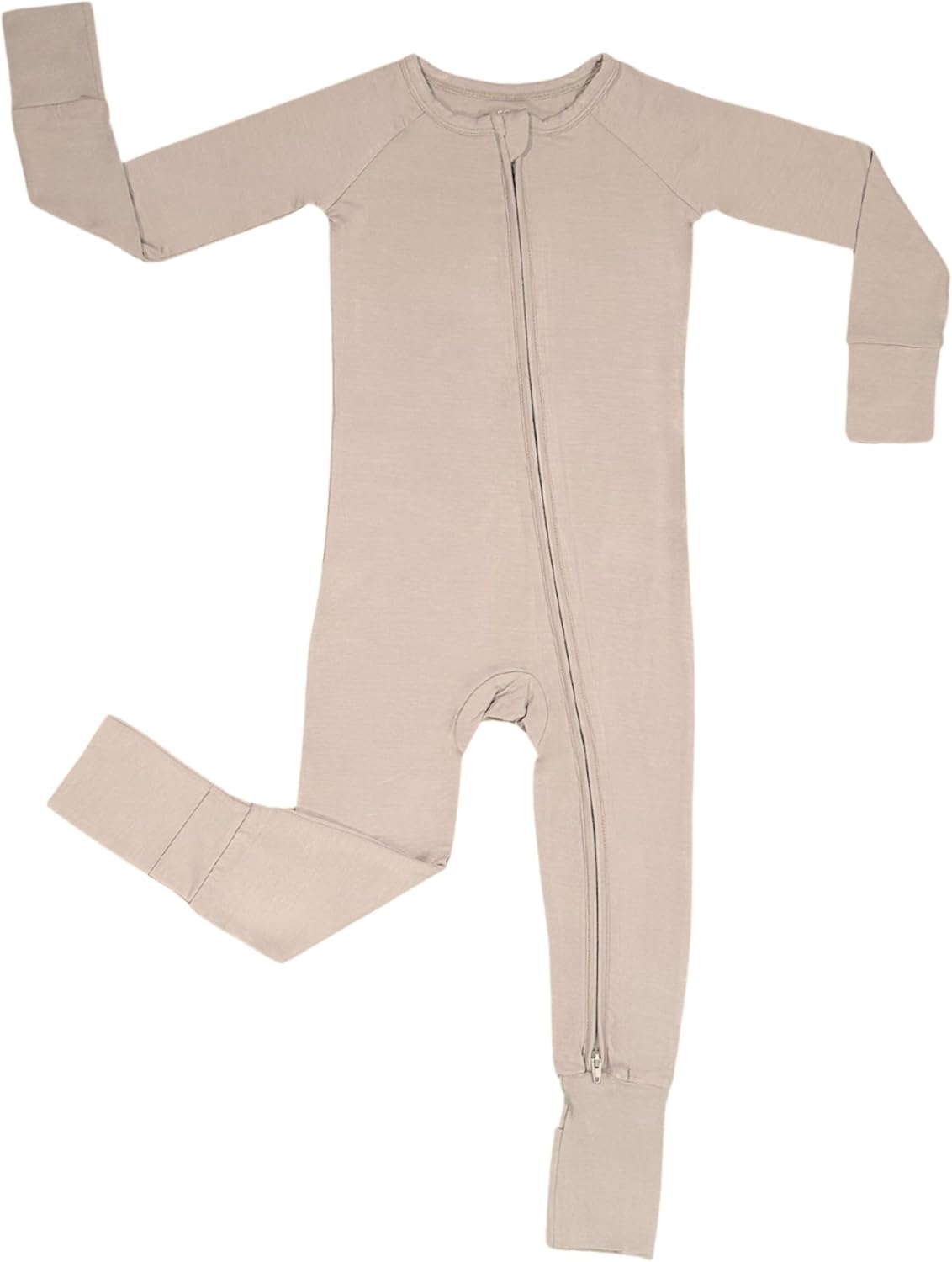 Stretchy Viscose from Bamboo Baby Onesie, 2-Way Zipper Pajamas with Fold-Over Cuffs for Infant & Toddlers