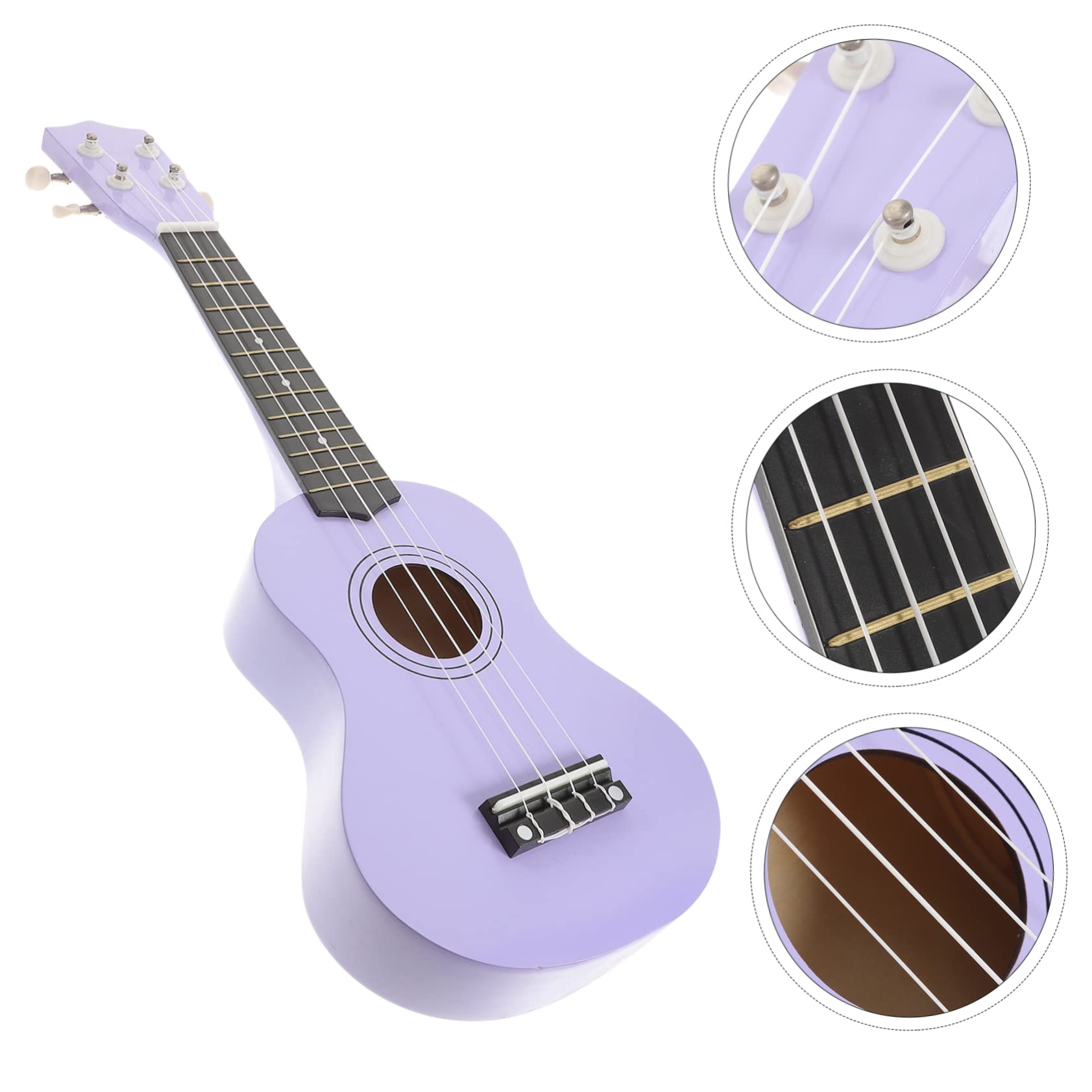 21 Zoll Violette Holz Ukulele Spielzeug für Kinder Frühe Bildung | Ukulele für Kinder, Musikalisches Lernspielzeug, Abgerundete Kanten ohne Grate, Geschenk