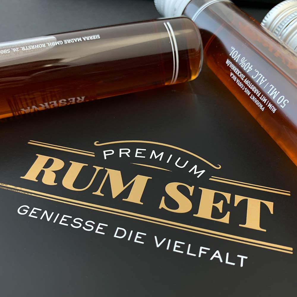 Sierra Madre Tasting Kits Premium Rum Tasting Set | Enthält 5 beliebte Rums | 50ML pro Flasche | Ideal als Geschenk |