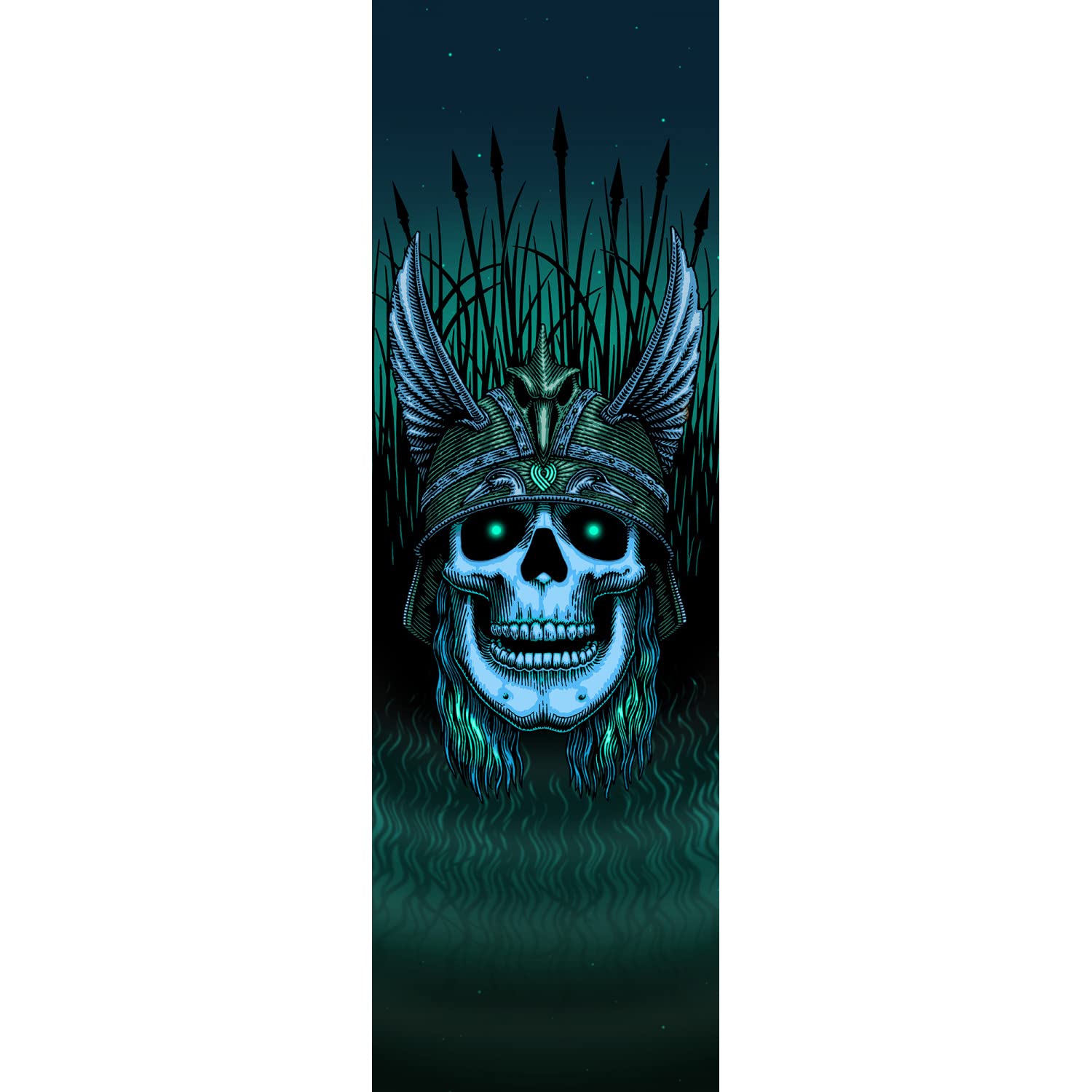 Powell Peralta Skateboard Griptape Andy Anderson Skull Green 10.5" x 33" Grip Sheet