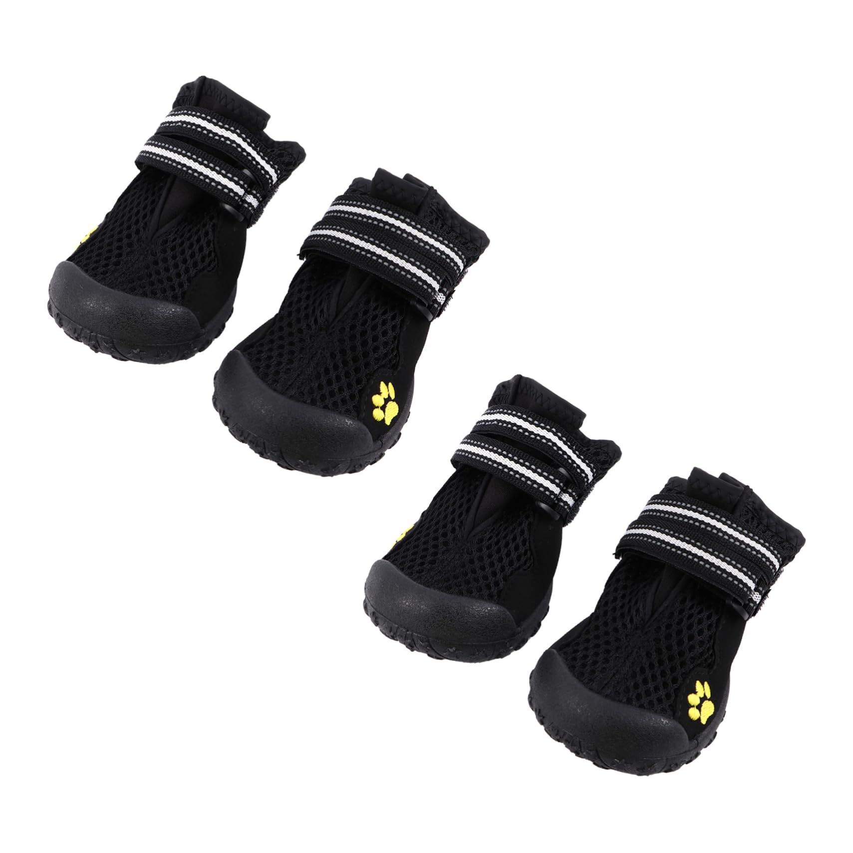POPETPOP 1Set Outdoor Black Mesh Fabric Dog Shoes Large Dog Boots for Hiking Durable and Comfortable Pet Footwear Skid Design Protection for Paws