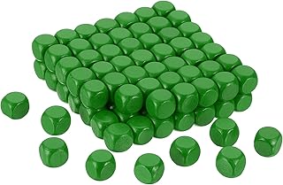 uxcell 100 Pcs Blank Wooden Dice,12mm 6 Sided Wood Cube Unfinished Wooden Cube Rounded Corners Square Block for DIY Craft Projects, Green