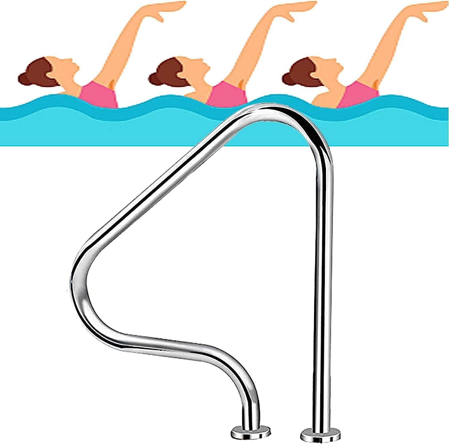 Main courante de piscine de sécurité en acier inoxydable stable