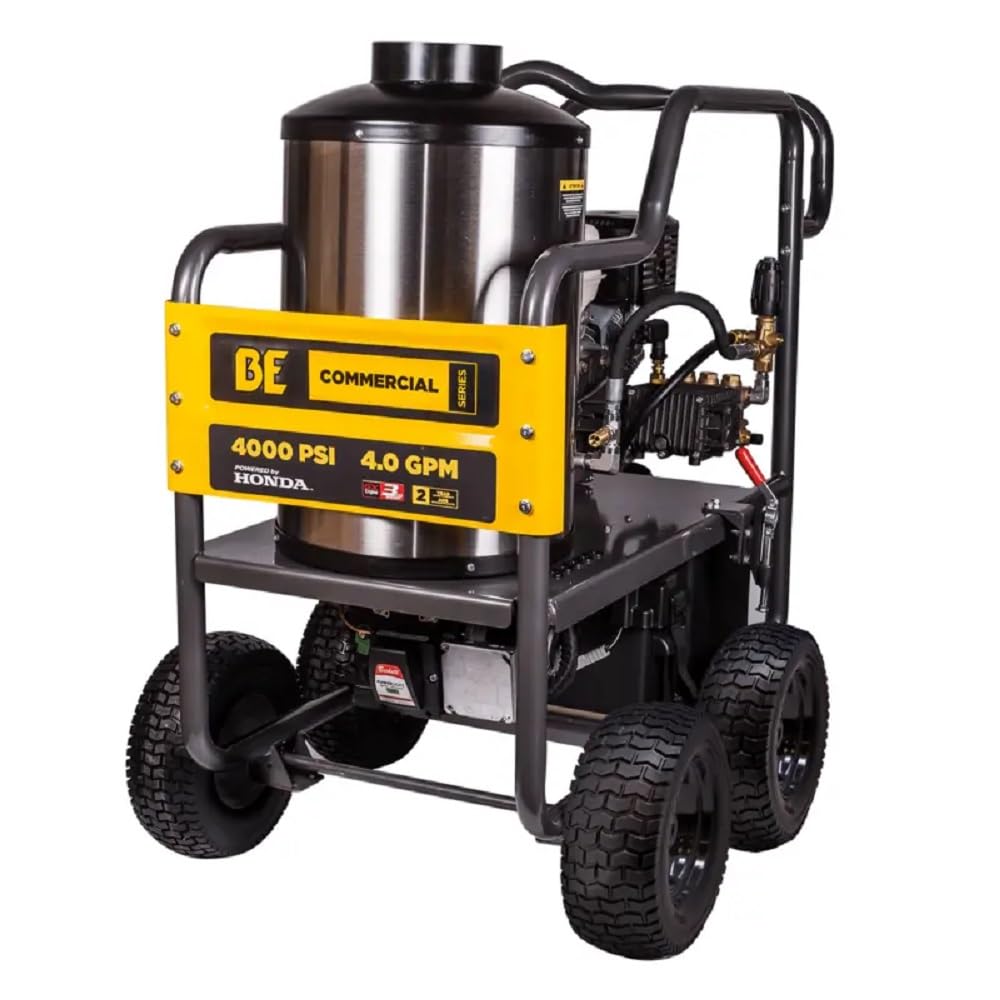 BE Power Equipment 4,000 PSI - 4.0 GPM Hot Water Pressure Washer with Honda GX390 Engine and Comet Triplex Pump HW4013HC