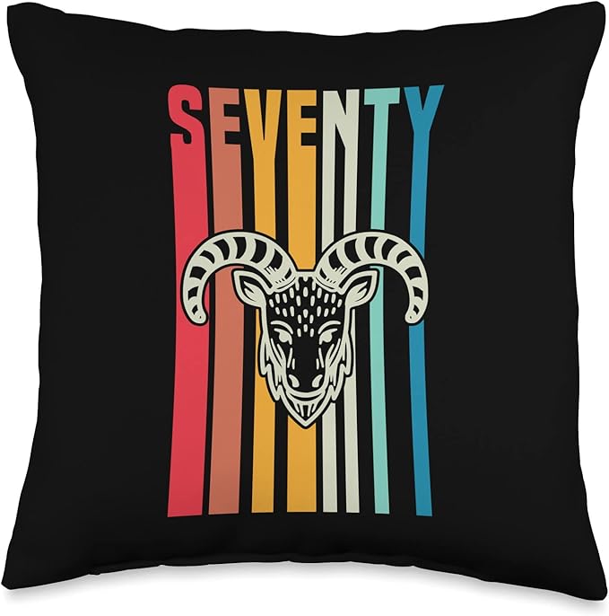 Retro Vintage Style Aries Sign 70th Birthday Party Supply Throw Pillow