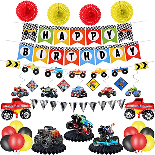Skylety Monster Truck Birthday Party Supplies