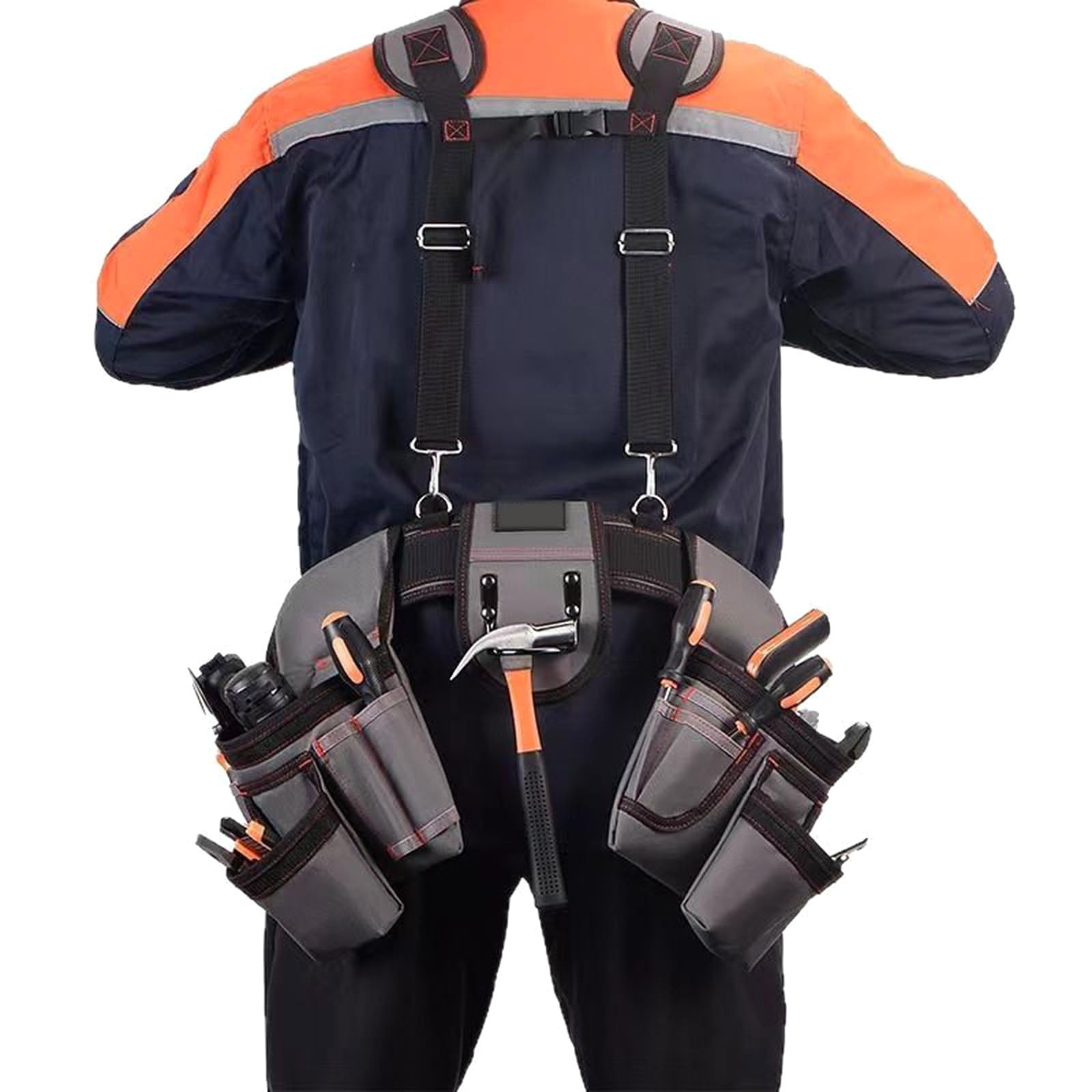 Cintura porta attrezzi professionale da uomo regolabile in vita organizer sacchetti per falegnami, lavoratori edili e giardinieri