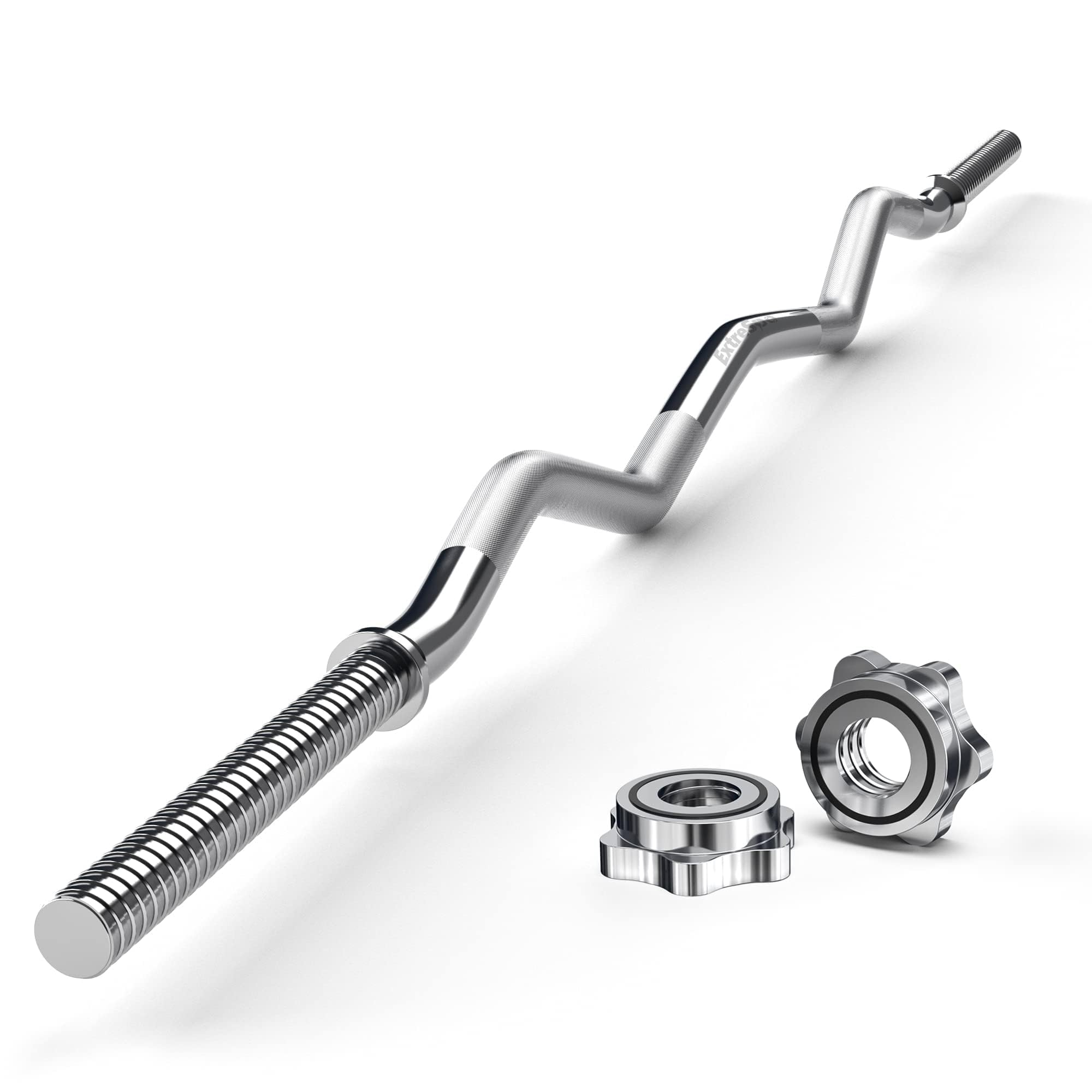Amazon | ExtreSpo バーベルシャフト 120cm 25mm Wバー ezバー