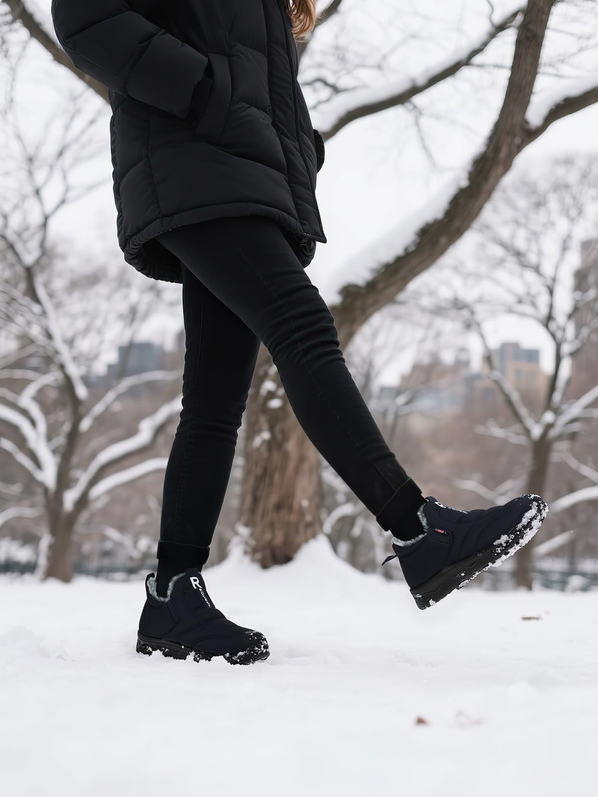 SHIBEVER Womens Winter Snow Boots: Waterproof Insulated Warm Fur Lined Ankle Slip On Walking Comfortable Outdoor Boot