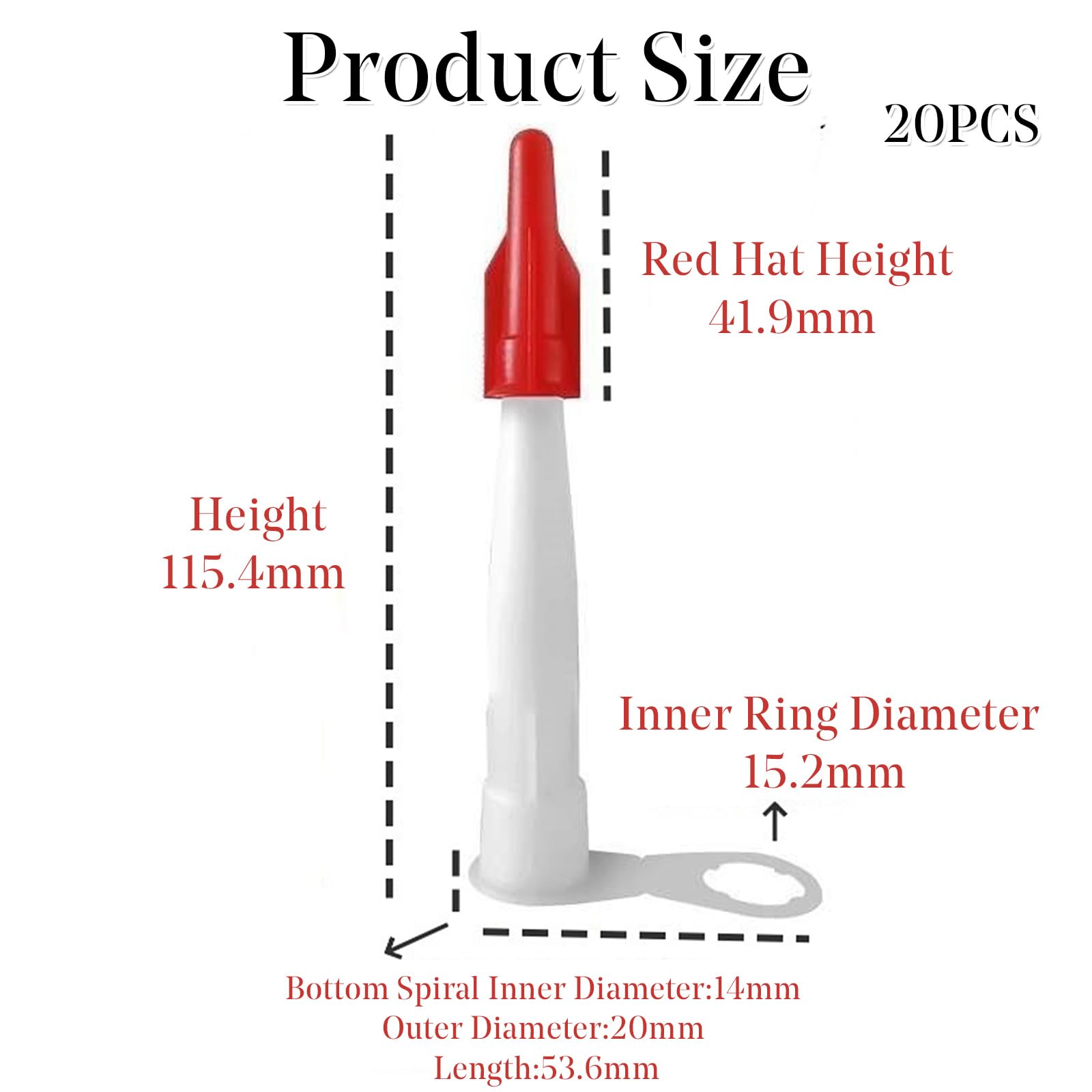 40 Pieces Silicone sealant Nozzles Caulking Tips with Screw Caps - Image 2