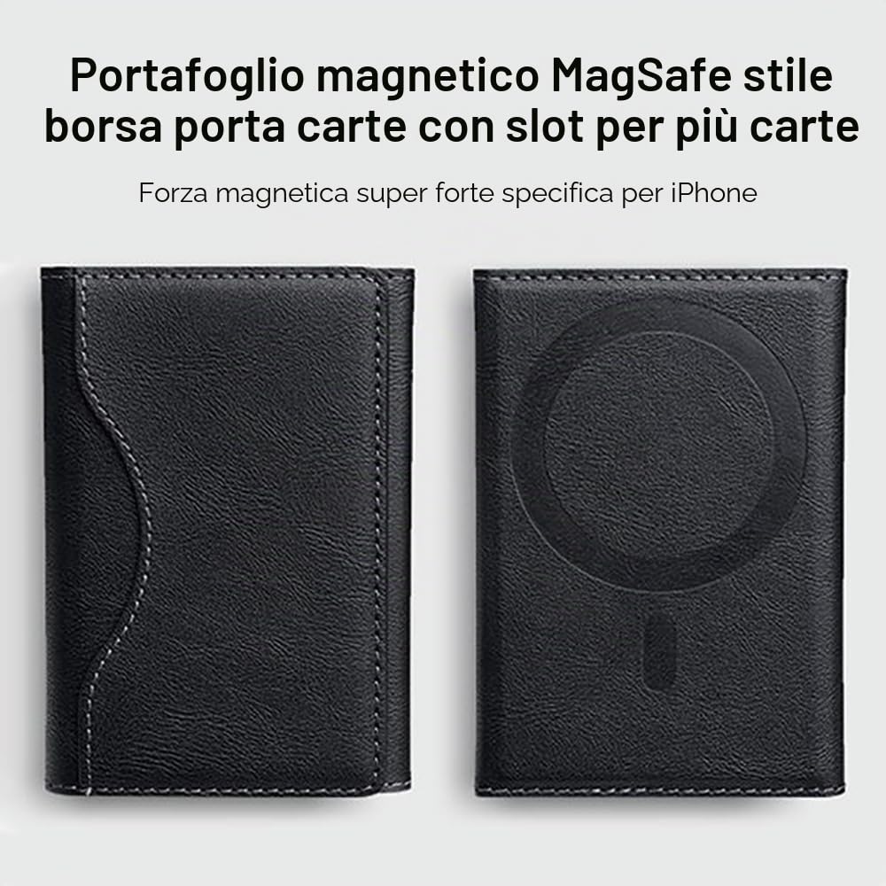 Portafoglio Magnetico per Telefono in Pelle Elegante Porta Carte di Credito per Smartphone Accessorio Moderno per Uomini e Donne Perfetto per Ogni Occasione(Nero)