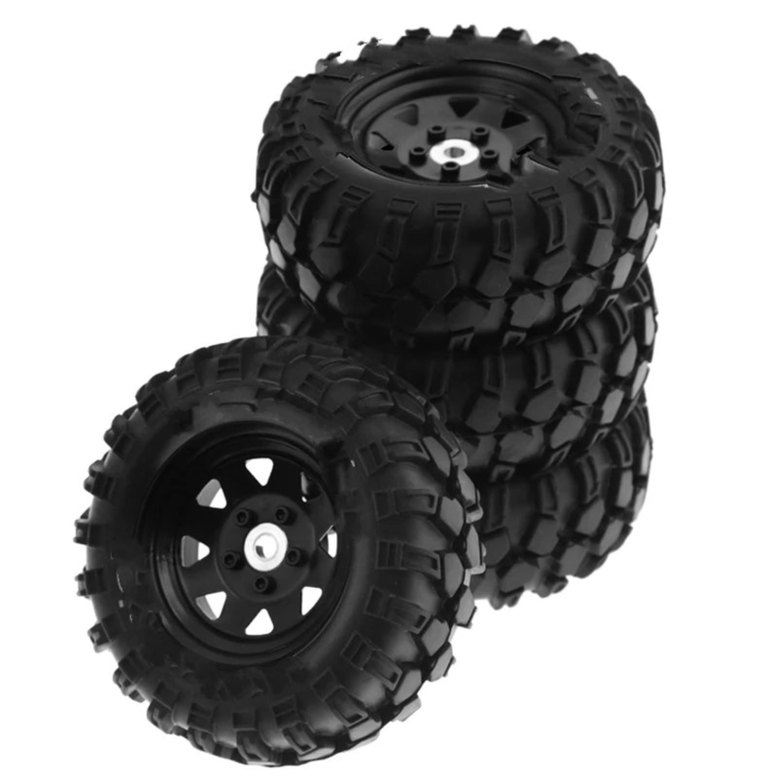 RC Pneus Jante Compatible avec Traxxas Triangle Trou 12Mm Pièces D'adaptateur 93Mm Métal 1.9 Pouces Beadlock Jante De Roue en Caoutchouc Jeu De Pneus 1/10 RC Voiture sur Chenilles