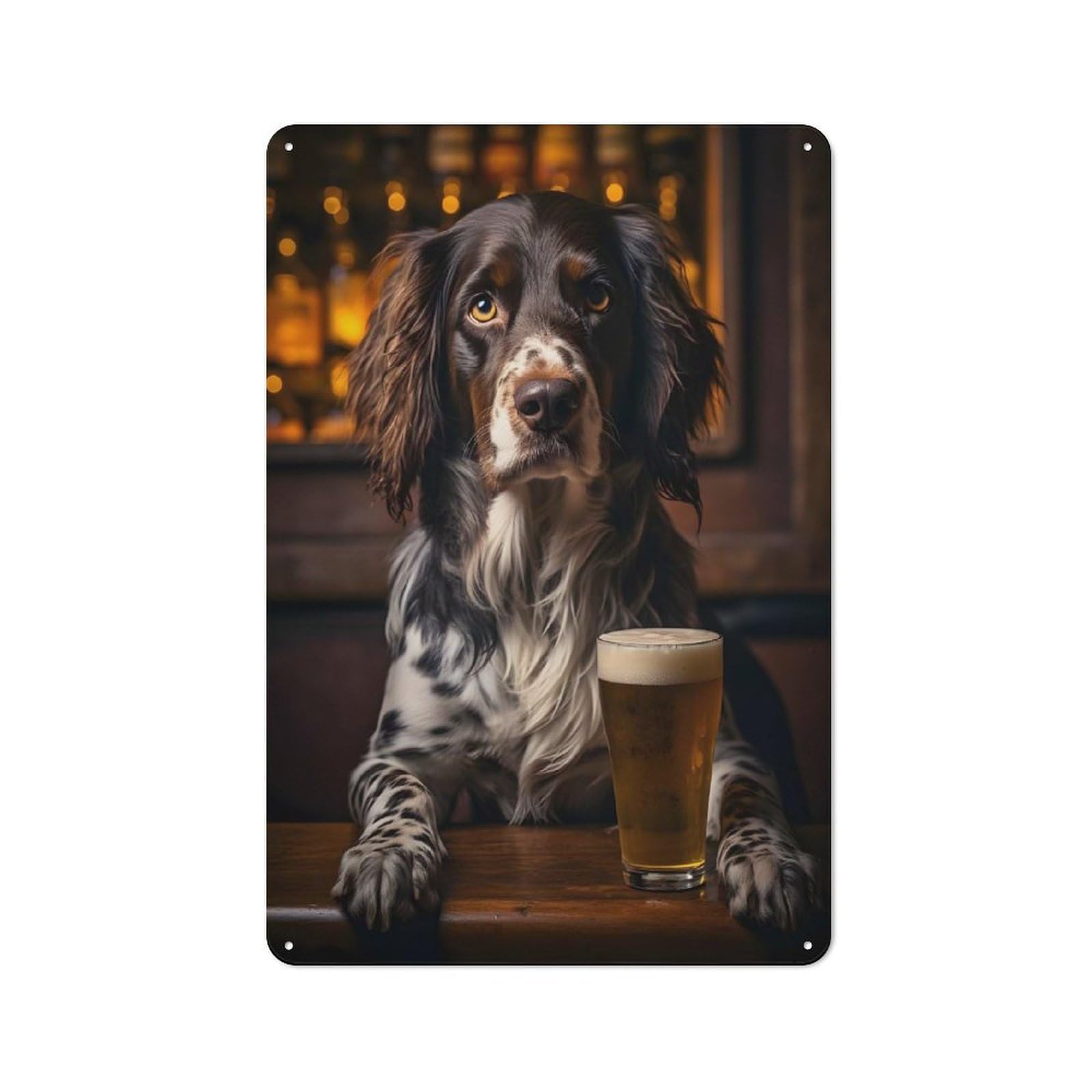 Junmoney Lets Enjoy A Cold Beer Bistro Metal Sign 30X20cm, Vintage Cafe Wall Decor For Takeaway, Bar, Kitchen Or Counter Area